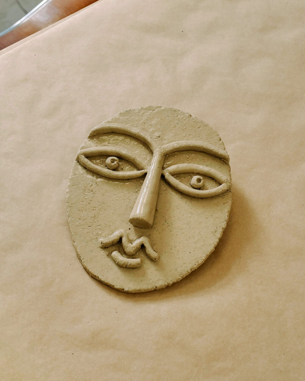 Hand-sculpted Ceramic Wall Mask